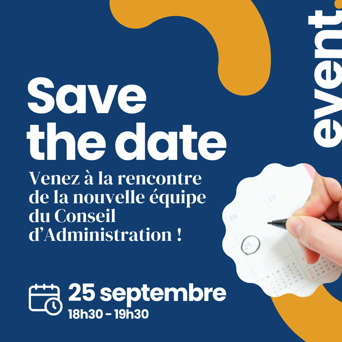 Save the date - 25 septembre de 18h30 à 19h30